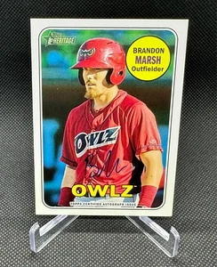 2018 Topps Heritage Minor League Brandon Marsh Real One Auto RC #ROA-BMA - Picture 1 of 2