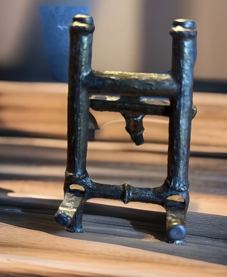 Miniature Brass Easel Antique Italy Decorative Display Stand 3" x 1.75" Picture - Image 1 of 1