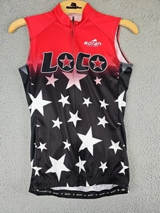 Borah Radtrikot Damen Medium schwarz rot Sternenmuster ärmellos - Bild 1 von 9