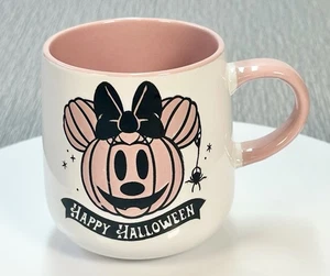 Disney Minnie Mouse White & Pink Pumpkin Happy Halloween Mug NEW - Picture 1 of 7
