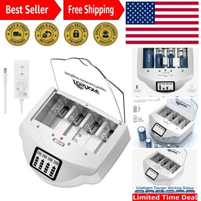 Cargador de Batería Alcalina, Cargador de Equilibrio Descargador Compatible para AA, AAA,... Foto 1 de 4