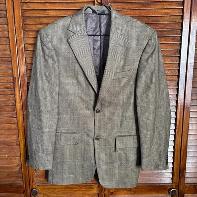 Blazer para hombre GianFranco Ruffini Italia, lana de cordero cachemir - talla 38R a cuadros Foto 1 de 4