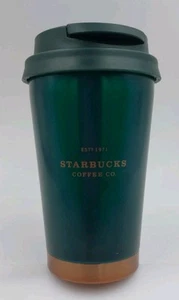 Tazza Bicchiere Starbucks Edizione Limitata Collaborazione Verde Scuro Oro 13 Oz 384 ml - Foto 1 di 15
