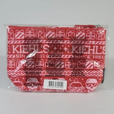 Kiehl's Limited Edition Red Holiday Makeup Cosmetic Zippered Bag Pouch Christmas - Image 1 of 4