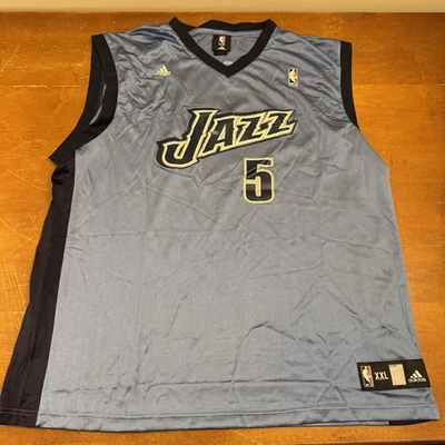 Vintage Utah Jazz Jersey Mens 2XL Blue Carlos Boozer #5 NBA Adidas - Image 1 of 4