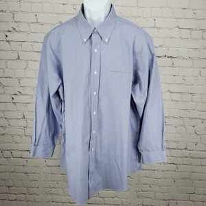 Brooks Brothers Blue Supima Cotton Regent Non Iron Long Sleeve Shirt 17.5-33 - Picture 1 of 11