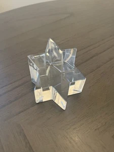 Kristall „Davidstern“ Briefbeschwerer Judaisch Vintage - Bild 1 von 6