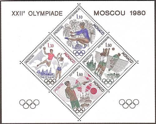 Bloque de sellos de Mónaco especial 11 " Juegos Olímpicos de Moscú 1980" Nuevo Xx Lujo Foto 1 de 1