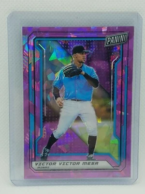 Victor Victor Mesa 2019 Panini VIP National Purple Cracked Ice /99 Miami Marlins - Image 1 of 2