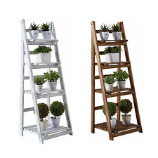 Foldable Ladder Shelf Display Bookcase Storage Bookshelf Plant Stand Pot Rack