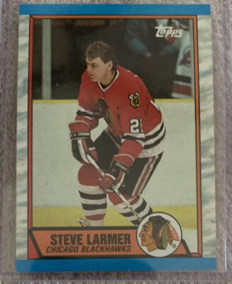 1989-90 Topps Chicago Blackhawks Hockey Card #179 Steve Larmer - Image 1 of 2