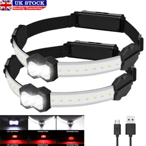 2PCS Rechargeable Lightbar Headlamp Headlight Head Torch Work Light Flashlight - Picture 1 of 14