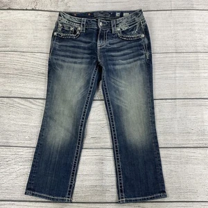 Pantalones capri informales Miss Me Jeweled capris para mujer talla 28 con tachuelas lentejuelas - elásticos - Imagen 1 de 15