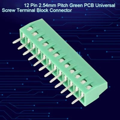 12-Pin 2.54mm Pitch PCB Screw Terminal Block Connector for Electronics Projects - Image 1 of 4