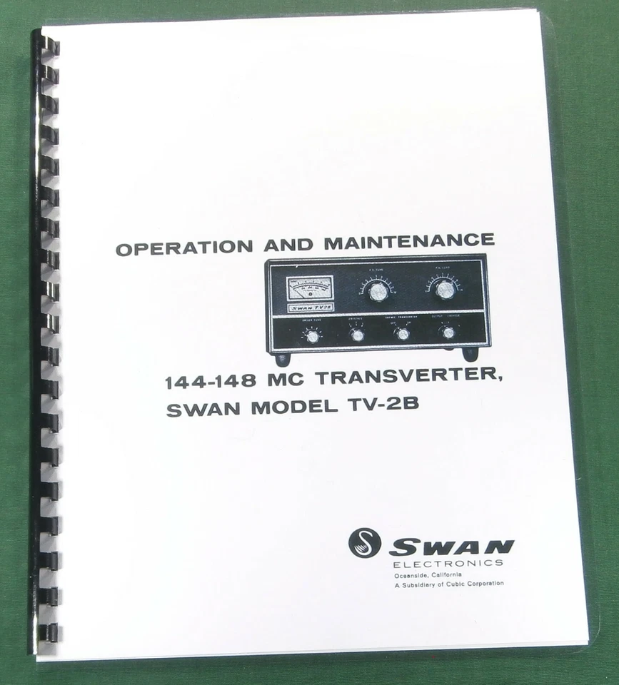Swan TV-2B Instruction Manual: 11" X 17" Schematic & Protectove Covers! - Image 1 of 1