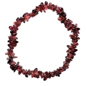 AAA Grade CHARGED Natural Rhodolite Garnet Crystal Chip Stretchy Bracelet REIKI - Picture 1 of 8