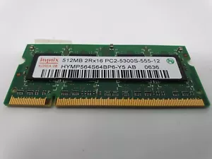HP Pavilion DV2000 dv2125nr RAM Memory 512MB DDR2 PC2-5300S HYMP564S65BP6-Y5 - Picture 1 of 8