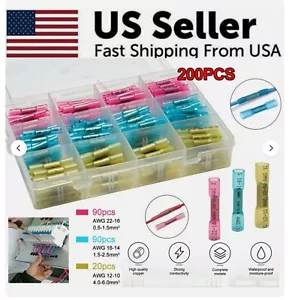 200/100 STCK. Wärmeschrumpf Butt Draht Spleiß Verbinder Dichtung Crimp Terminals USA - Bild 1 von 13