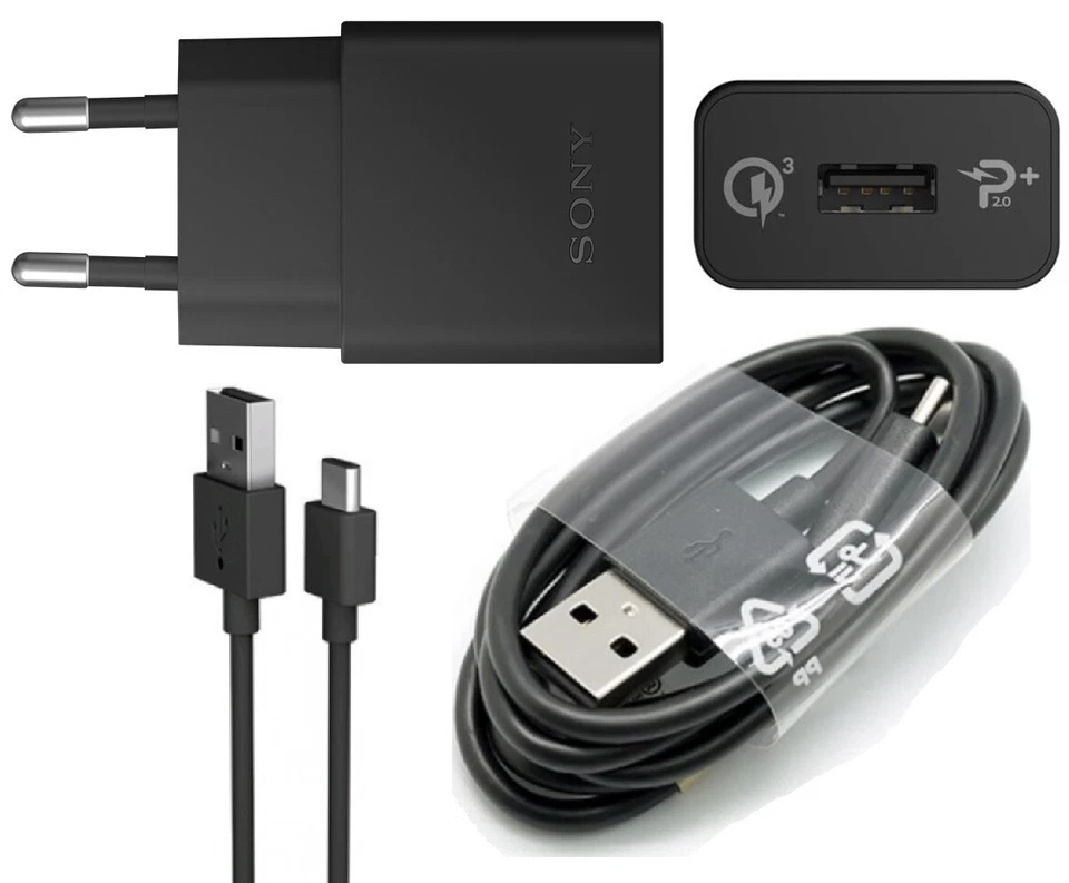 Original Schnell-Ladegerät + Ladekabel Type C für Sony Xperia XZ3 XZ2 XZ1 XZs XZ - Bild 1 von 1