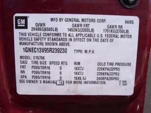 00 01 02 03 04 05 06 BRAZO DE CONTROL SUPERIOR TAHOE DELANTERO 442461 - Imagen 1 de 5