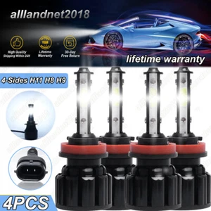 4x H11+H11 Combo LED Headlight High Low Beam Bulbs Kit 6500K Super White Bright - Picture 1 of 13