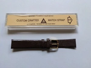 JB Champion Vintage NOS unbenutzt braun Leder Uhrenarmband Gold 5/8 16mm - Bild 1 von 5