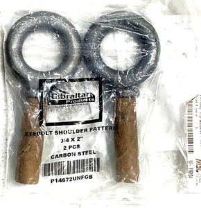 (2) Gibraltar Products Carbon Steel Shoulder Eye Bolts UNF 3/4-16 x 2” 7464725 - Picture 1 of 4