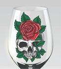 x12 Skull with Rose and Leaf Vinyl Decal Stickers - Decor - A1608