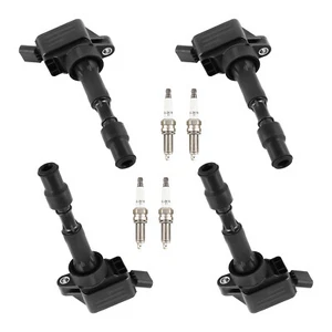 4 Ignition Coils & Spark Plugs For Hyundai Elantra Kona Sonata Kia Forte Optima - Picture 1 of 12