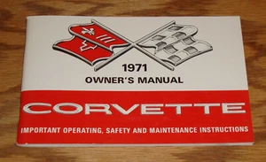 1971 Chevrolet Corvette Owners Operators Manual 71 Chevy - Bild 1 von 1
