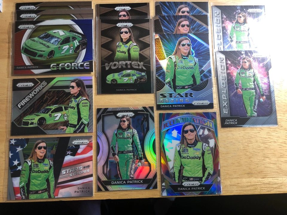 Lot(14) 2018 Panini Prizm Racing Danica Patrick RWB G-Force & More Prizm Inserts - Image 1 of 1