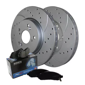 Front Brake Kit 296mm Drilled Rotors Akebono Ceramic Pads For RDX CR-V Crosstour - Picture 1 of 8