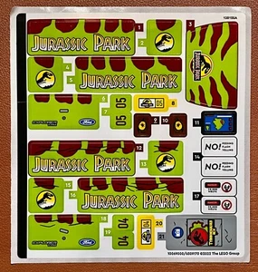 NUEVO LEGO | Hoja de pegatinas para juego 76956 T-Rex Breakout - Parque Jurásico - Imagen 1 de 1