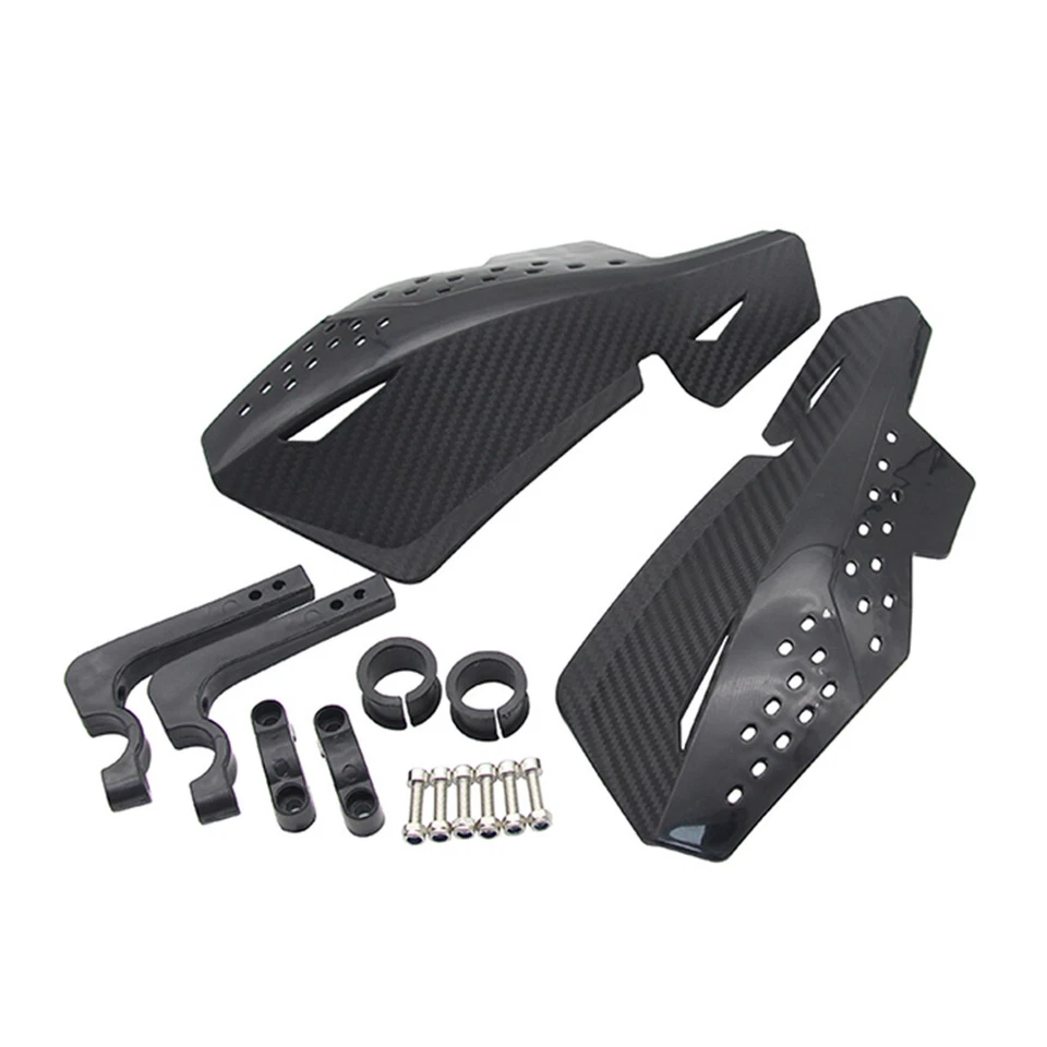 Motorcycle Hand Guard Protector Shield Handlebar Handguards Carbon Fiber Black - Image 1 of 4