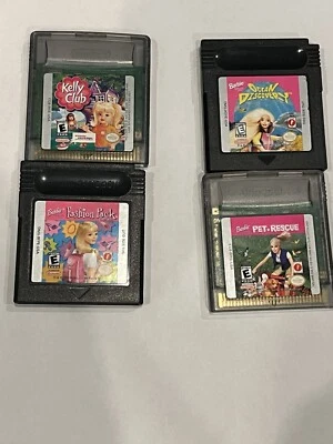Barbie lot of Gameboy Color Games (4total). TESTED AND WORKING WITH MANUALS! - Image 1 of 2