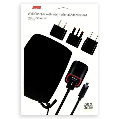 Cargador de pared Verizon con kit de adaptadores micro USB internacionales cargador US UK EUR Foto 1 de 4