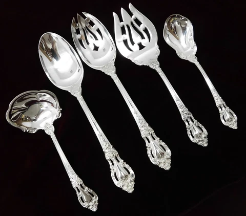 (5) Lunt Eloquence Sterling Silver  Serving Pieces - Hostess Set - J1408 Cover