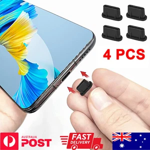 4PCS Type-C Dust Plug Silicone Phone USB C Charging Port Protector Charger Cover - Picture 1 of 11