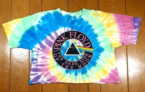 Pink Floyd Tie Dye Dark Side of The Moon Crop Top XL  - Picture 1 of 10