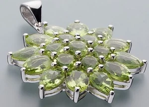 Schmuck Anhänger Silber 925 rhodiniert Peridot ca.13,34ct Ä4998 - Bild 1 von 1
