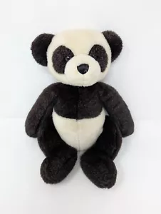 Vintage A&A Panda Stofftier Plüsch Teddybär 12 Zoll schwarz weiß Kopf dreht sich - Bild 1 von 7