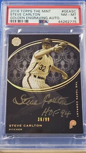 Steve Carlton - 2016 Topps The Mint Golden Engraving Autograph PSA 8 #36/99 - Picture 1 of 2
