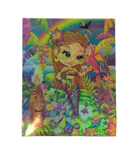 Lisa Frank Y2K NALANI the Jungle Girl Parrot Glitter Pocket Folder Unpunched New