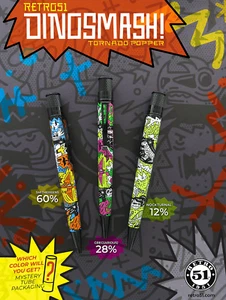 Retro 51 Tornado Popper "DINO SMASH" Rollerball Pen - XRR-23P02 - Picture 1 of 9