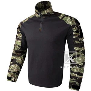 KRYDEX Gen3 Combat Shirt Long Sleeve w Elbow Pads Top Army Tiger Stripes Airsoft - Picture 1 of 7