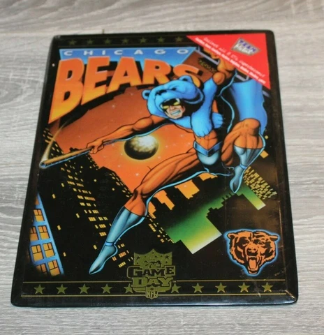 CHICAGO BEARS Metal Football Plaque 8 x 11 Super Hero NFL Game Day Team Cover