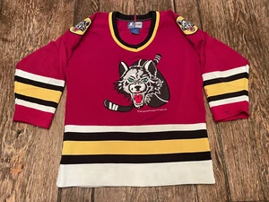 vintage CHICAGO WOLVES youth S/M maroon STARTER hockey jersey IHL 1994 WOW - Picture 1 of 9