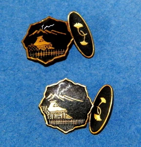 VINTAGE 1930'S PAIR OF SHAKUDO CUFFLINKS, JAPAN  - Picture 1 of 3