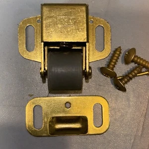 NOS Ives Brass Plated Cabinet Door Roller Catch - Picture 1 of 3