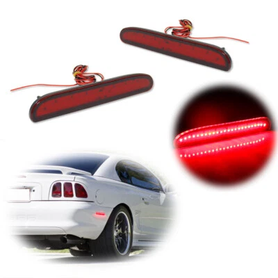 1 par de luzes repetidoras pisca-pisca marcador lateral traseiro vermelho para 94-98 Ford Mustang - Imagem 1 de 4